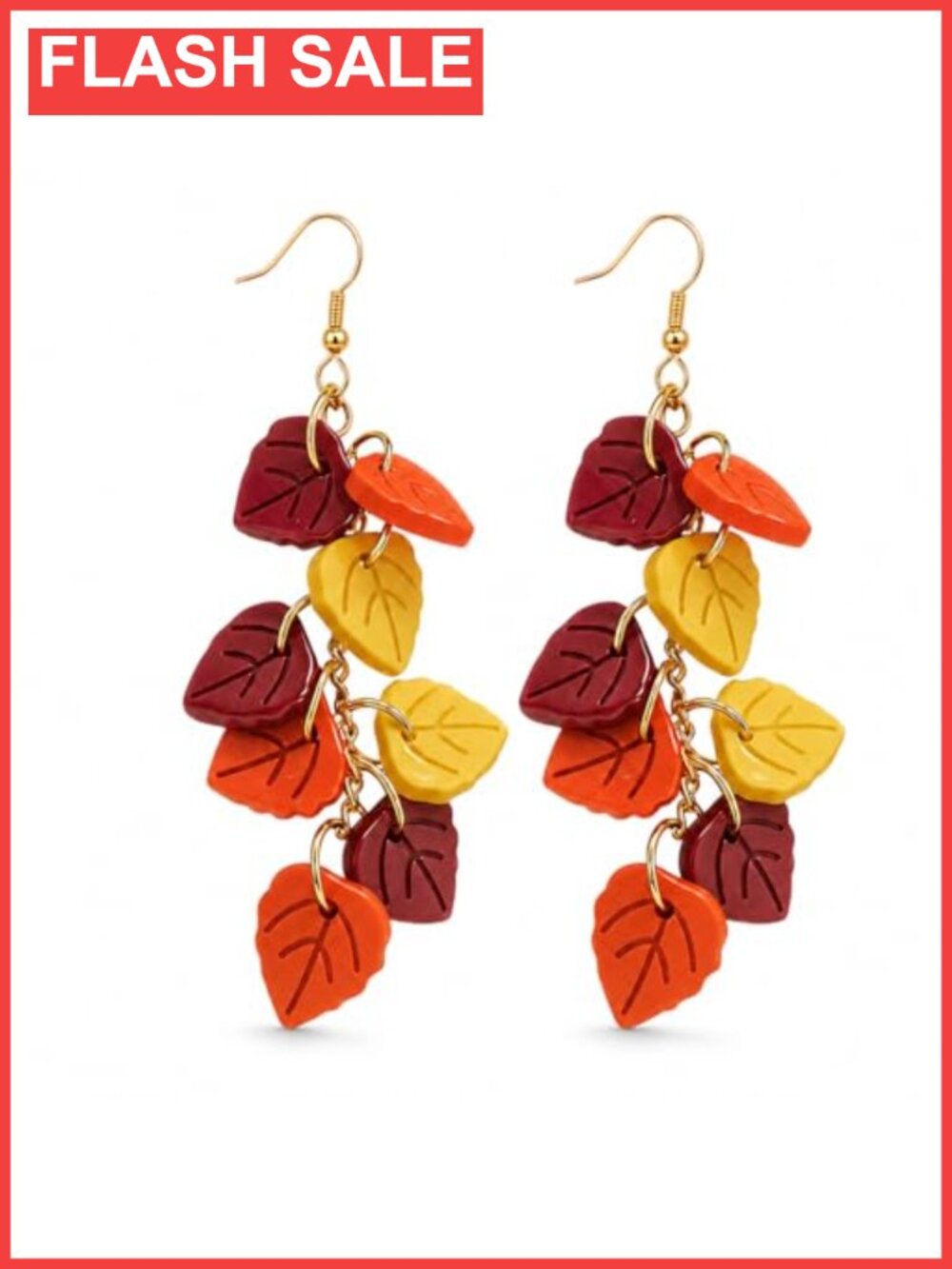 Fall Leaf Dangle Earrings French Hook Zinc Autumn Thanksgiving Jewelry Gift